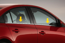 Renault Symbol 1999–2008 Ulkoiset ikkunan kromilistat (Sedan, 4 kpl, ruostumaton teräs) kuva 1