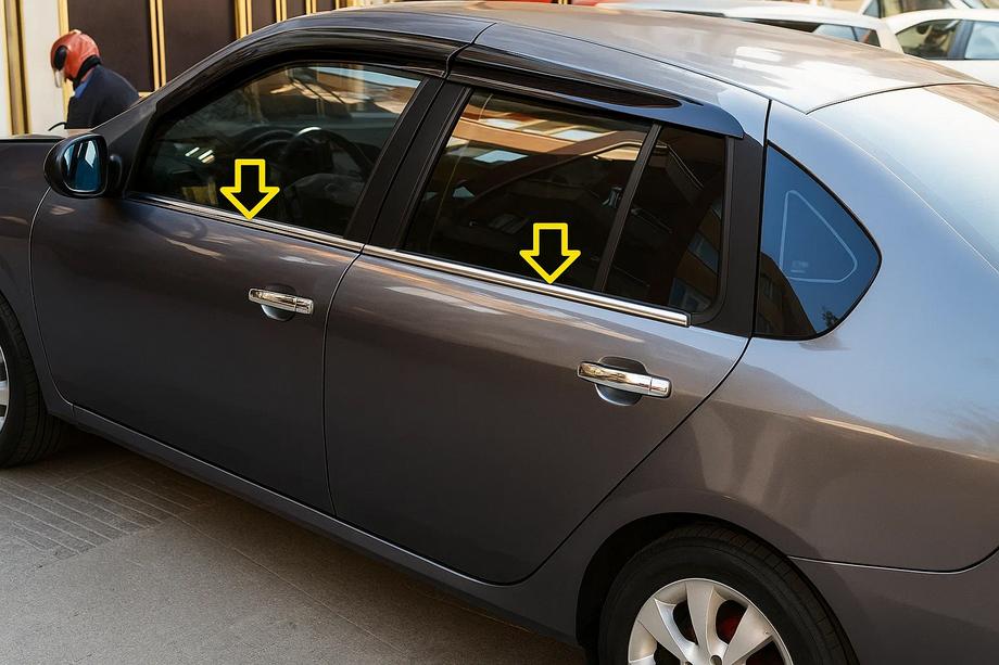 Renault Symbol 2008–2013 Ulkoiset ikkunalistat (4 kpl, ruostumaton teräs) Image