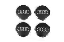 Audi Vanteen keskiökapselit 57/61 mm, renkaalla (4 kpl, mustat) kuva 1