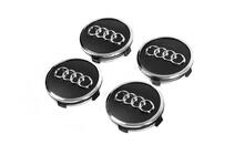 Audi Vanteen keskiökapselit 57/61 mm, renkaalla (4 kpl, mustat) kuva 2