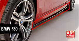 BMW 3-sarja F30/F31 2012–2019 DPT V-1 kynnyslistat (M-Sport helmoihin, kiiltävä musta) kuva 1