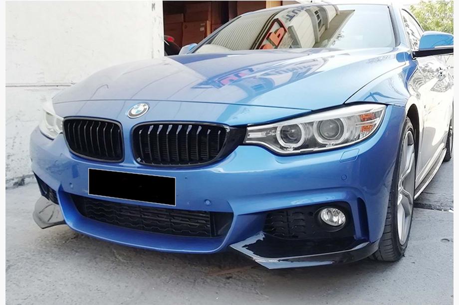 BMW 4-sarja F32/F33/F36 2012–2020 Etupuskurin lipa DPT Flap V-1 (M-Technic, kiiltävä musta) Image