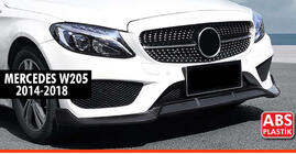 Mercedes C-class W205 2014–2021 Etupuskurin lipa DPT V1 (2014-2018, vain AMG-Line, kiiltävä musta) kuva 1