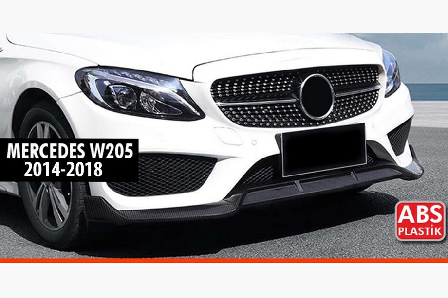 Mercedes C-class W205 2014–2021 Etupuskurin lipa DPT V1 (2014-2018, vain AMG-Line, kiiltävä musta) Image