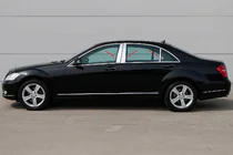 Mercedes S-class W221 2005–2013 Ovipilarien koristelistat (6 kpl, ruostumaton teräs) kuva 1
