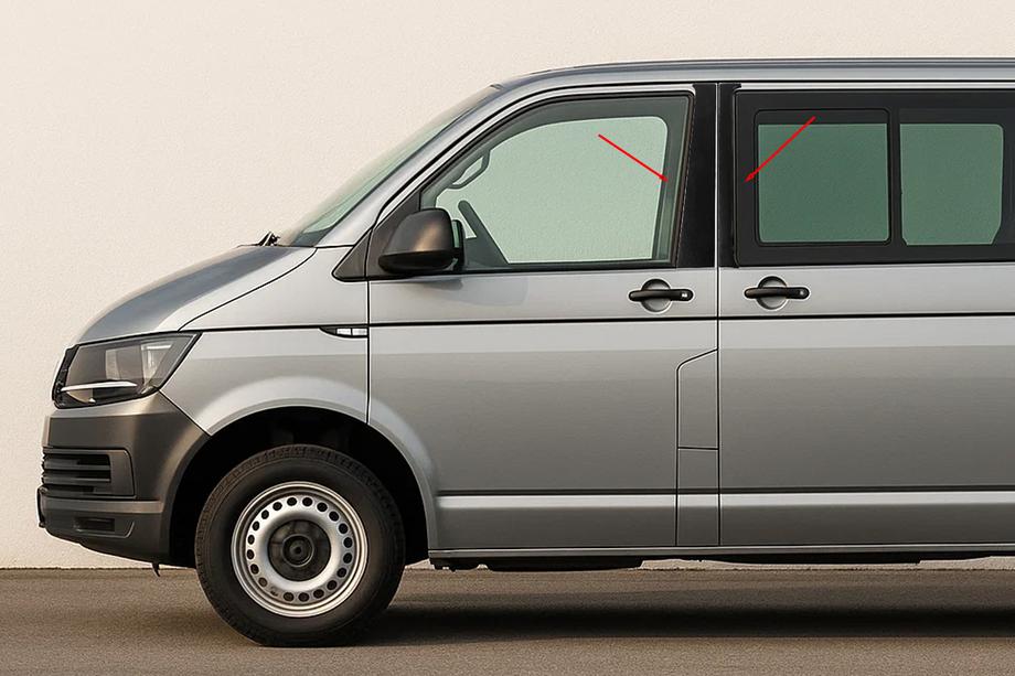 Volkswagen T6 2015–2024 Kromiset ovipilarisuojat EuroCap Image