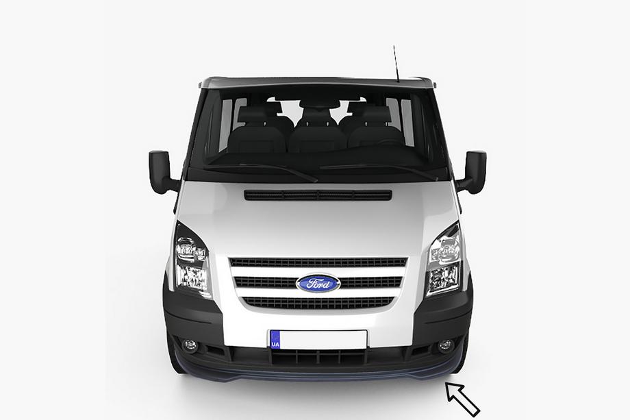 Ford Transit 2000–2014 ESA etupuskurin lip-spoileri (2006-2014, musta) Image