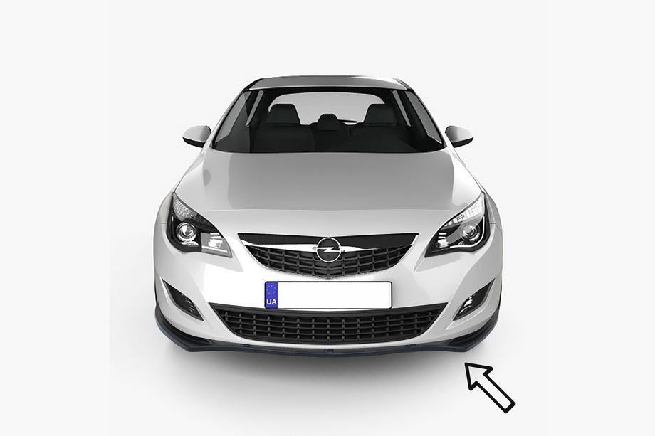 Opel Astra J 2009–2015 ESA etupuskurin lip-spoileri (musta) Kuva 1