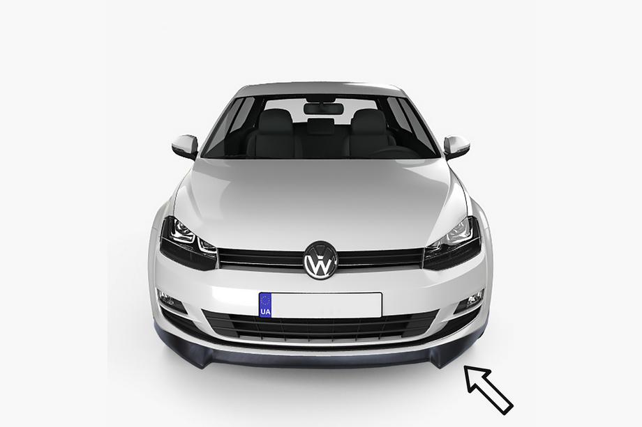 Volkswagen Golf 7/E-Golf 2012–2020 ESA etupuskurin lip-spoileri (musta) Image
