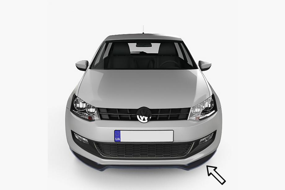 Volkswagen Polo 2010–2017 ESA etupuskurin lip-spoileri (musta) Image