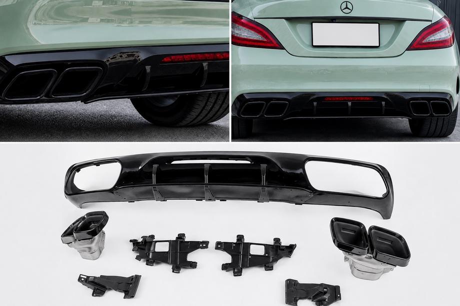 Mercedes CLS C218 2011–2018 Takadiffuusori pakoputkenpäillä Black (2015-2018, GT63 Design) Image