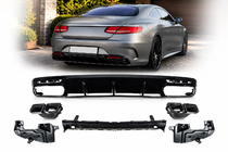 Mercedes S-class C217 Coupé 2014–2020 Takadiffuusori pakoputken päillä Black (2018-2020) kuva 1