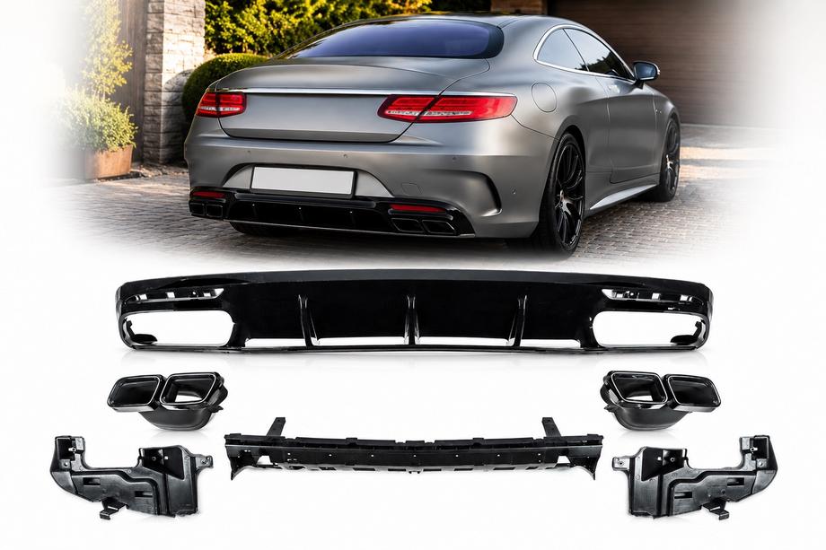 Mercedes S-class C217 Coupé 2014–2020 Takadiffuusori pakoputken päillä Black (2018-2020) Image