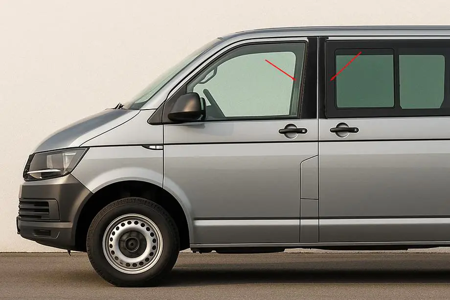 Volkswagen T5 2010–2015 Kromiset ovipilarisuojat EuroCap Image