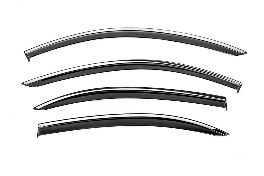 Mercedes S-class W221 2005–2013 Sivulasien tuuliohjaimet kromilistalla Niken Luxury (Long, 4 kpl) Kuva 1