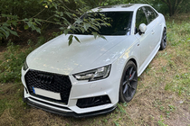 Audi A4 B9 2015–2024 Etuhelman lip-lippa DPT V-1 (S-Line, 2015-2019, kiiltävä musta) kuva 7
