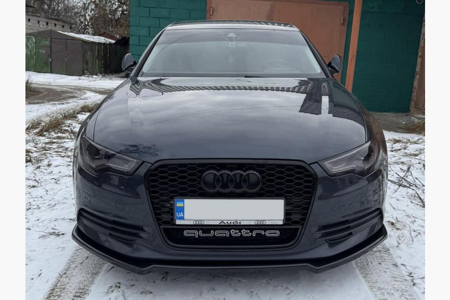 Audi A6 C7 2011–2017 Etulippa DPT V-2 (S-Line, 2011-2015) (kiiltävä musta) Image