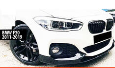 BMW 1-sarja F20/F21 2011–2019 DPT V-2 etulipan spoilerilista (M Performance, kiiltävä musta, 4 kpl) kuva 1