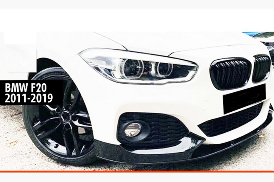 BMW 1-sarja F20/F21 2011–2019 DPT V-2 etulipan spoilerilista (M Performance, kiiltävä musta, 4 kpl) Image