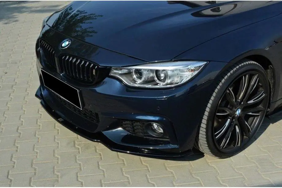 BMW 4-sarja F32/F33/F36 2012–2020 Etupuskurin lip spoiler DPT V-2 (M-Sportille, kiiltävä musta) Image