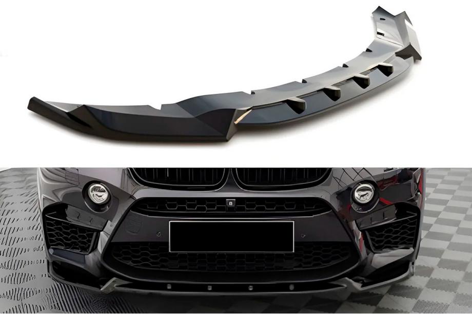 BMW X5 F15 2013–2018 Etupuskurin lip spoiler DPT V-2 (X5M F85, kiiltävä musta) Image