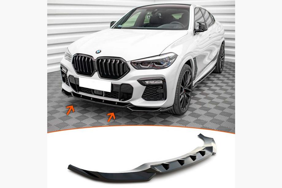 BMW X6 G06 2019–2027 DPT V-1 etulipan lisäosa (M-malleille, kiiltomusta) Kuva 2
