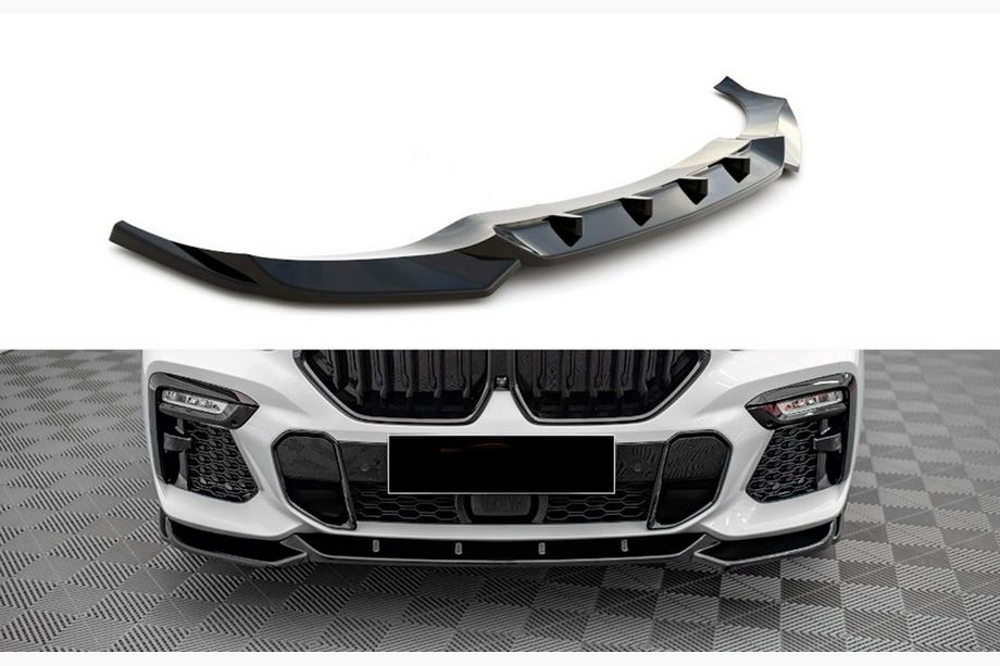 BMW X6 G06 2019–2027 DPT V-1 etulipan lisäosa (M-malleille, kiiltomusta) Kuva 1