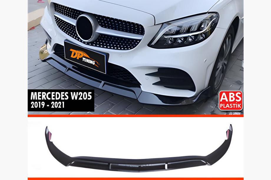 Mercedes C-class W205 2014–2021 DPT etupuskurin lip-spoileri (2019-2021, vain AMG-Line, kiiltävän musta) Kuva 2
