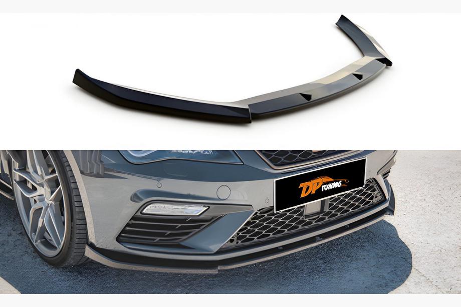 Seat Leon 2013–2020 DPT etupuskurin lip spoileri (2017-2020, kiiltävä musta) Image