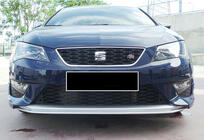 Seat Leon 2013–2020 Etupuskurin lip spoilere DPT V-2 (2013-2016, kiiltävä musta) kuva 2