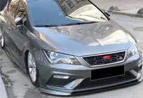 Seat Leon 2013–2020 DPT V-2 etupuskurin lip-spoileri (2017-2020, musta kiiltävä) kuva 1