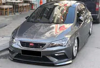 Seat Leon 2013–2020 DPT V-2 etupuskurin lip-spoileri (2017-2020, musta kiiltävä) kuva 2