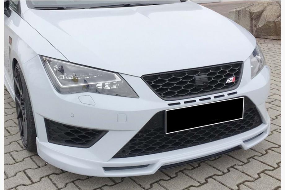 Seat Leon 2013–2020 Etupuskurin lip-spoileri DPT V-5 (2017-2020, kiiltävä musta) Kuva 1