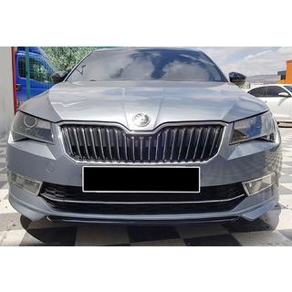 Etupuskurin lip spoileri DPT V-1 (2015-2020, kiiltävä musta) Skoda Superb 2015–2024 kuva 3