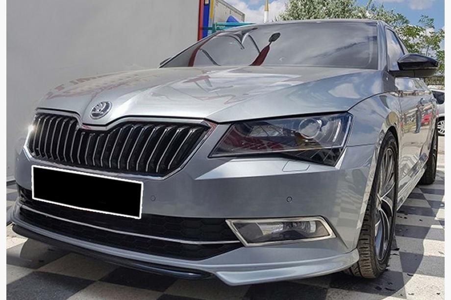 Skoda Superb 2015–2024 Etupuskurin lip spoileri DPT V-1 (2015-2020, kiiltävä musta) Image