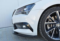 Skoda Superb 2015–2024 Etupuskurin lip-spoileri DPT V-4 (2015-2020, kiiltävä musta) kuva 3