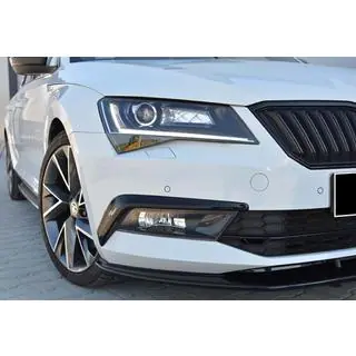 Etupuskurin lip-spoileri DPT V-4 (2015-2020, kiiltävä musta) Skoda Superb 2015–2024 kuva 2