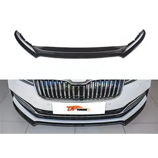 Etupuskurin lip-spoileri DPT V-4 (2021-, kiiltävä musta) Skoda Superb 2015–2024 kuva 1