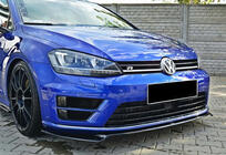 Volkswagen Golf 7/E-Golf 2012–2020 DPT V-2 etupuskurin lip spoileri (R / R-Line HB, 2012-2017, kiiltävä musta) kuva 2
