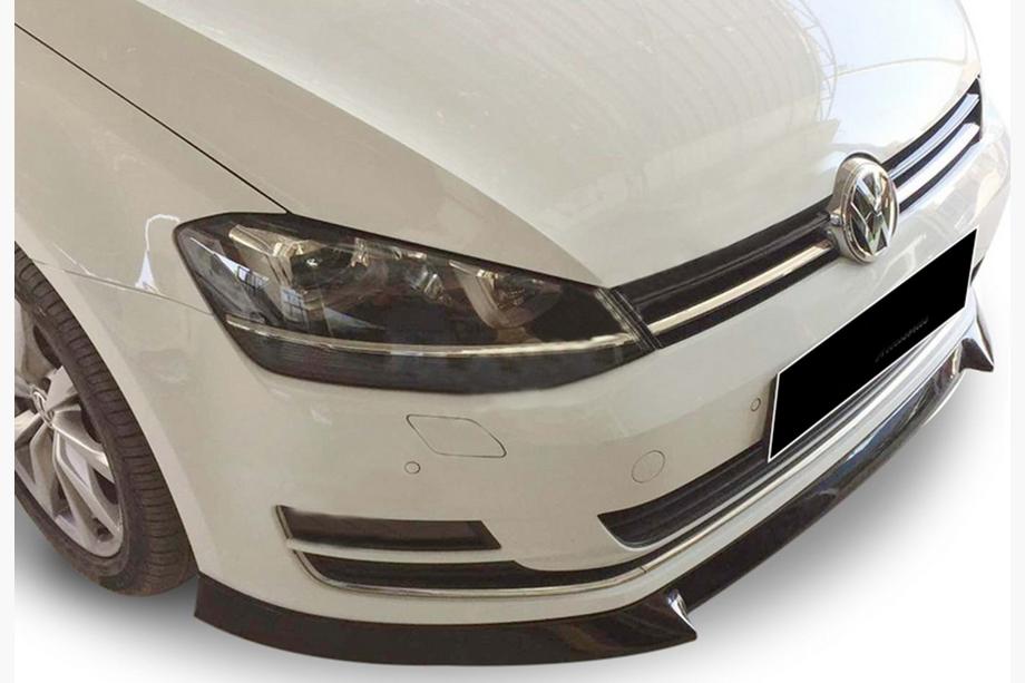 Volkswagen Golf 7/E-Golf 2012–2020 Etupuskurin lip-spoileri DPT V-4 (alkuperäiselle puskurille, 2012-2017, kiiltävä musta) Image