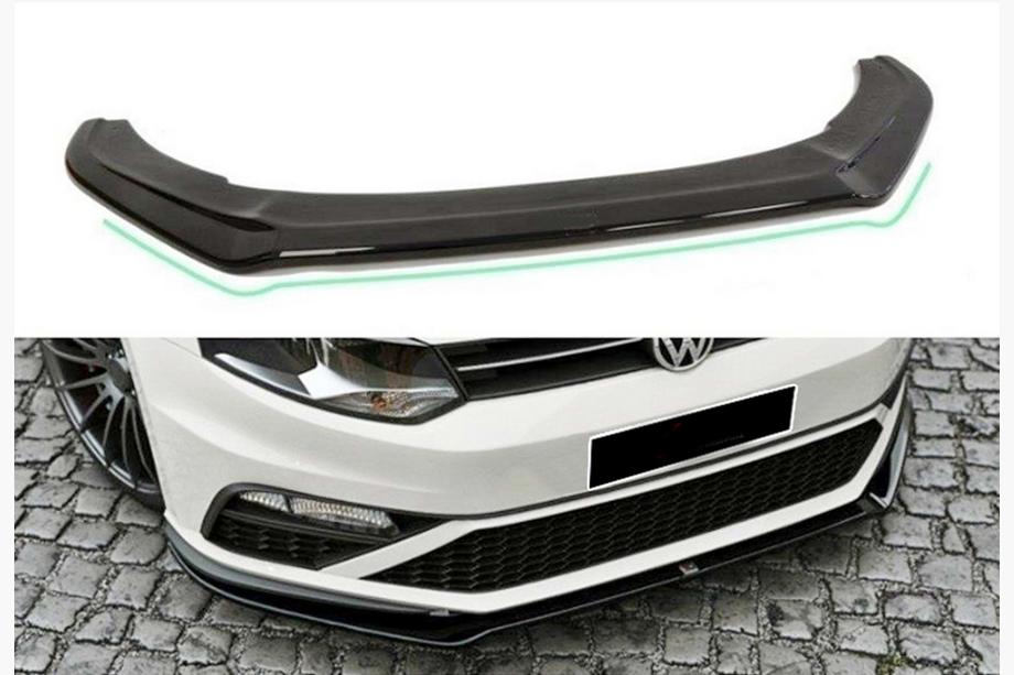 Volkswagen Polo 2010–2017 DPT etupuskurin lip spoileri (GTI, 2014-2017, kiiltävä musta) Image