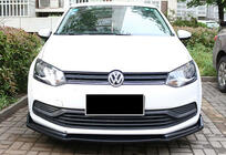 Volkswagen Polo 2010–2017 Etupuskurin lip-spoileri DPT V-2 (kiiltävä musta) kuva 3