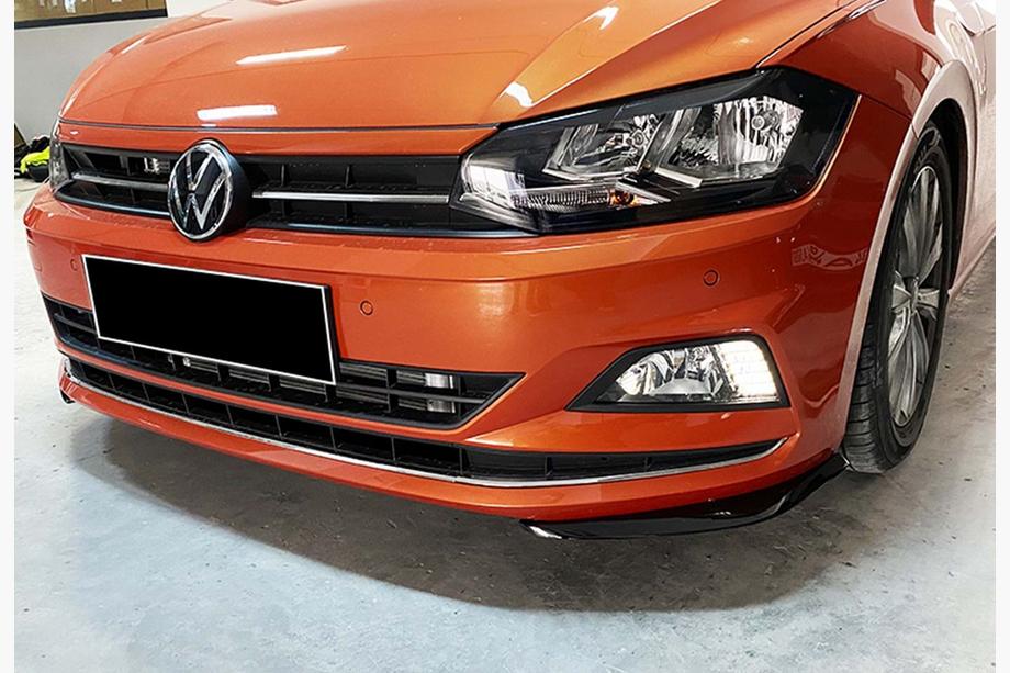Volkswagen Polo 2017– Etupuskurin lip-spoileri DPT V-2 (kiiltävä musta) Image