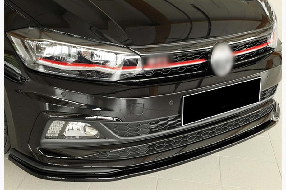 Volkswagen Polo 2017– Etupuskurin lip spoileri DPT V-1 (GTI, kiiltävän musta) Image