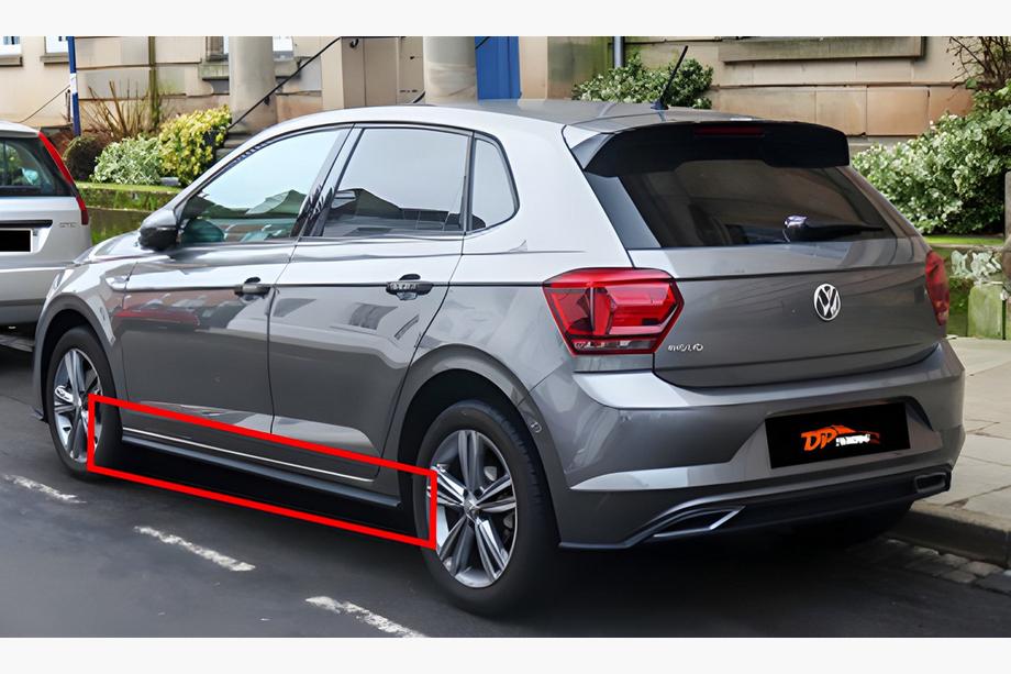 Volkswagen Polo 2017– Sivuhelmat DPT V-2 (kiiltävä musta) Image