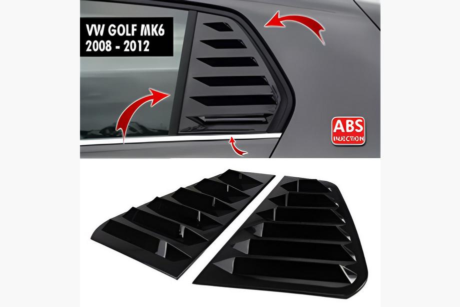 Volkswagen Golf 6 2008–2014 Taka sivuikkunoiden suojat DPT V-1 (kiiltävä musta, 2 kpl) Image
