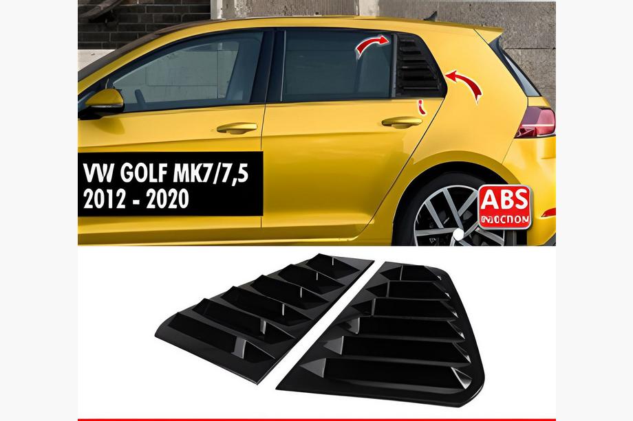 Volkswagen Golf 7/E-Golf 2012–2020 Takaikkunoiden peitelistat DPT V-2 (musta kiiltävä, 2 kpl) Kuva 1
