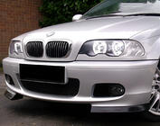 BMW 3-sarja E46 1998–2006 Etupuskurin lip-spoileri Flap DPT (kiiltävä musta) kuva 1