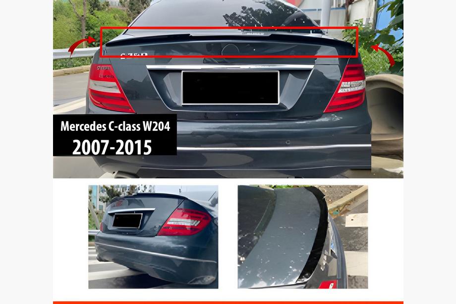 Mercedes C-sarja W204 2007–2015 Spoileri DPT V-1 (kiiltävän musta) Image