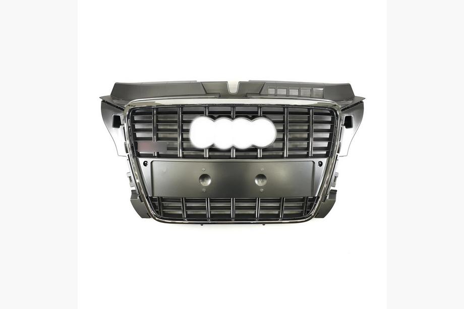 Audi A3 2003–2012 Etusäleikkö S-style (2008-2012, harmaa kromilistalla) Image